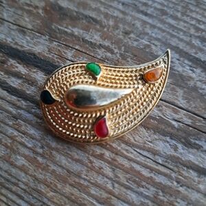 Vintage 1986 Avon Paisley Colors Brooch
